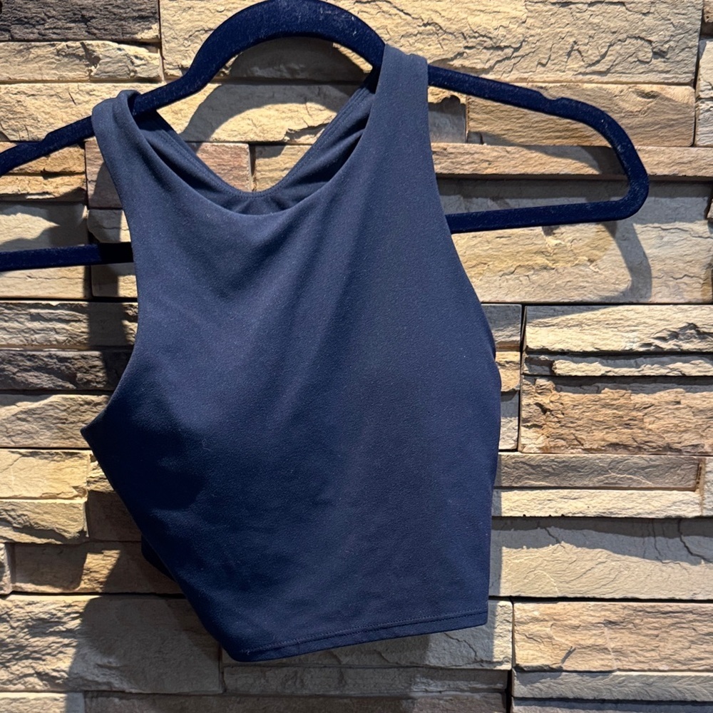 Athleta Dark Navy High-Neck Crop Tank